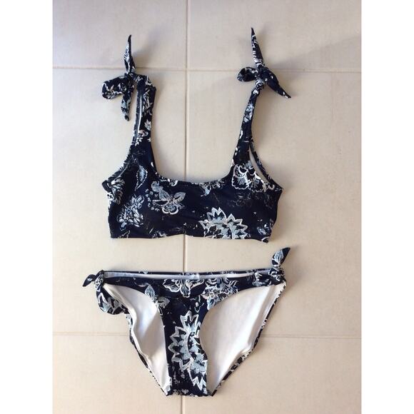 Cotton On Body Swim Side Tie Bikini Multicolor Floral Print Padded - Picture 1 of 9